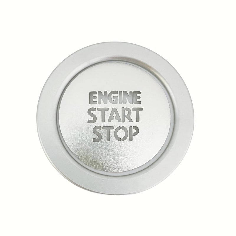 ALETAI Engine Push Start Stop Button Cover Trim for Toyota Tacoma, Car Accessories Interior Trims for Tacoma, Aluminum Alloy, Silver - Image 1
